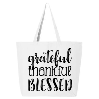 Grateful Thankful Blessed Gift Thanksgiving 25L Jumbo Tote