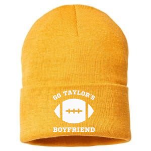 Go T.aylor's Boyfriend Football Red Sustainable Knit Beanie