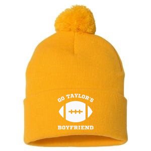 Go T.aylor's Boyfriend Football Red Pom Pom 12in Knit Beanie