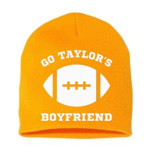 Go T.aylor's Boyfriend Football Red Short Acrylic Beanie