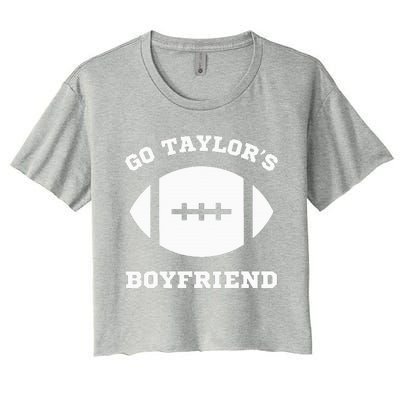 Go T.aylor's Boyfriend Football Red Women's Crop Top Tee