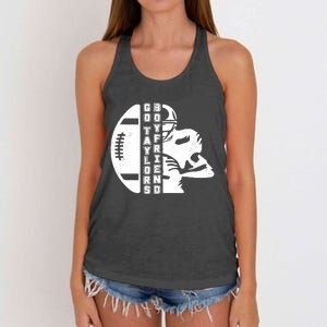 Go Taylors Boyfriend Funny Football Women's Knotted Racerback Tank