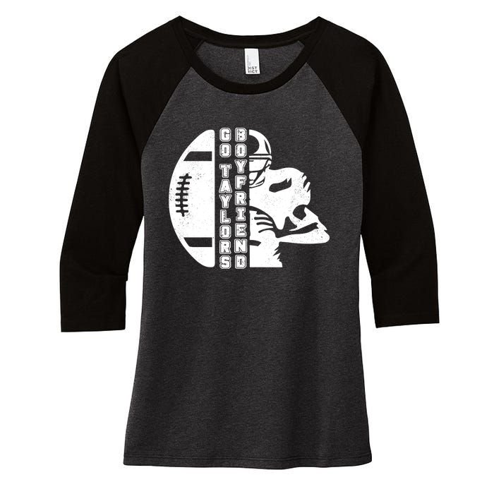 Go Taylors Boyfriend Funny Football Women's Tri-Blend 3/4-Sleeve Raglan Shirt