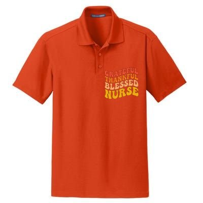 Grateful Thankful Blessed Nurse Thanksgiving Nursing Meaningful Gift Dry Zone Grid Polo