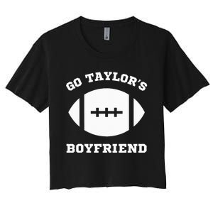 Go T.aylor's Boyfriend Football Red Women's Crop Top Tee