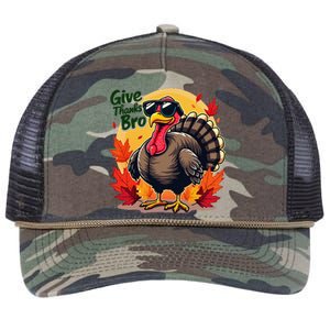 Give Thanks Bro Cute Turkey Thankful Thanksgiving Retro Rope Trucker Hat Cap