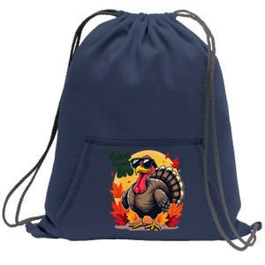 Give Thanks Bro Cute Turkey Thankful Thanksgiving Sweatshirt Cinch Pack Bag