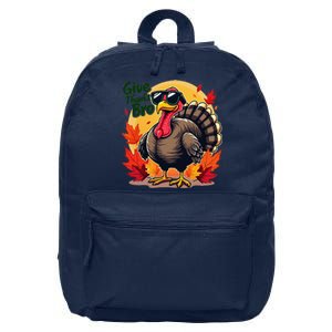 Give Thanks Bro Cute Turkey Thankful Thanksgiving 16 in Basic Backpack