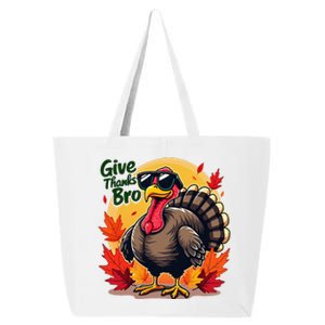 Give Thanks Bro Cute Turkey Thankful Thanksgiving 25L Jumbo Tote