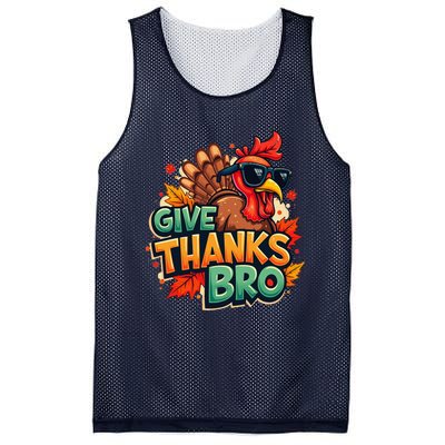 Give Thanks Bro Cute Turkey Thankful Thanksgiving Mesh Reversible Basketball Jersey Tank