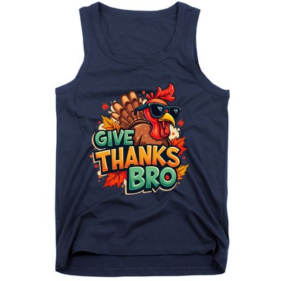 Give Thanks Bro Cute Turkey Thankful Thanksgiving Tank Top