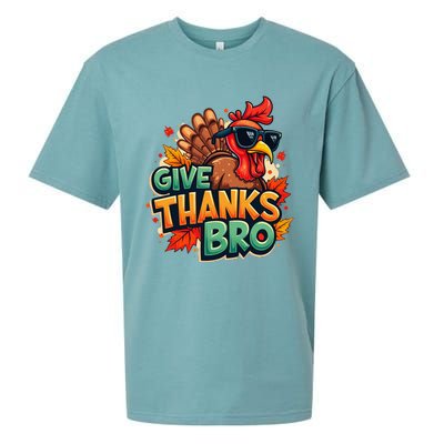 Give Thanks Bro Cute Turkey Thankful Thanksgiving Sueded Cloud Jersey T-Shirt