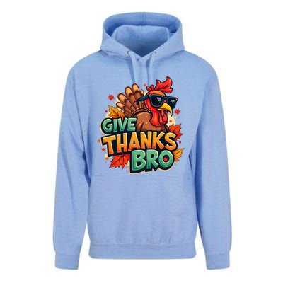 Give Thanks Bro Cute Turkey Thankful Thanksgiving Unisex Surf Hoodie