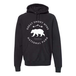 Gatlinburg Tn Bear Retro Great Smoky Mountains National Park Premium Hoodie