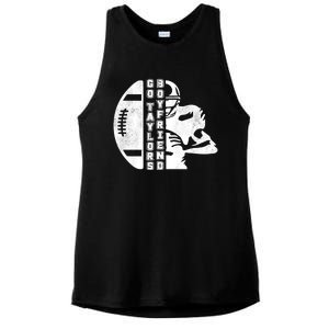 Go Taylors Boyfriend Funny Football Ladies PosiCharge Tri-Blend Wicking Tank