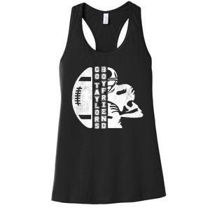 Go Taylors Boyfriend Funny Football Women's Racerback Tank