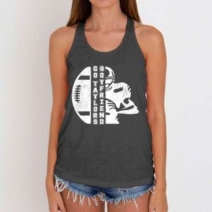 Go Taylors Boyfriend Funny Football Women's Knotted Racerback Tank