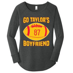 Go T.aylors Boyfriend Football Funny Go T.aylor's Boyfriend Women's Perfect Tri Tunic Long Sleeve Shirt