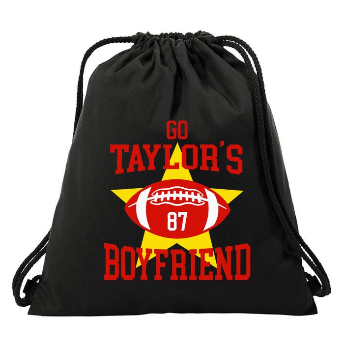 Go T.aylors Boyfriend Football Funny Go T.aylor's Boyfriend Drawstring Bag
