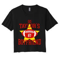 Go T.aylors Boyfriend Football Funny Go T.aylor's Boyfriend Women's Crop Top Tee