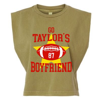 Go T.aylors Boyfriend Football Funny Go T.aylor's Boyfriend Garment-Dyed Women's Muscle Tee