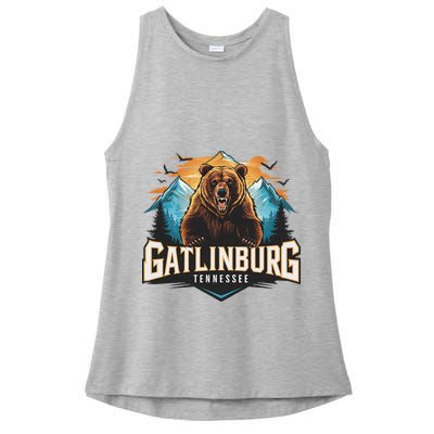 Gatlinburg Tennessee Bear Mountain Adventure Ladies PosiCharge Tri-Blend Wicking Tank