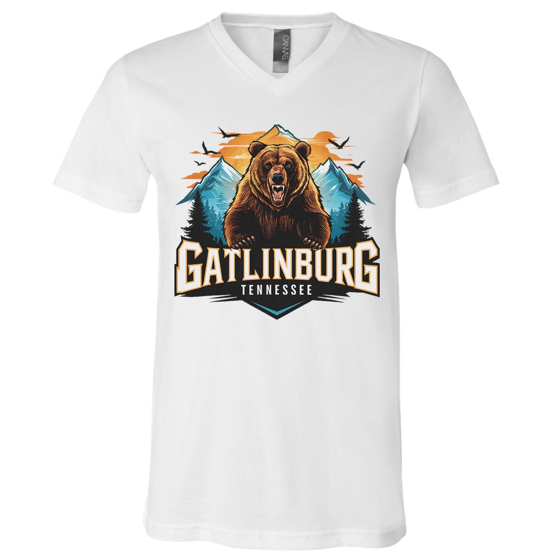 Gatlinburg Tennessee Bear Mountain Adventure V-Neck T-Shirt