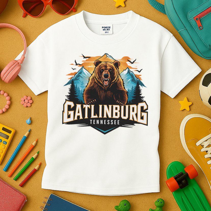 Gatlinburg Tennessee Bear Mountain Adventure Kids T-Shirt