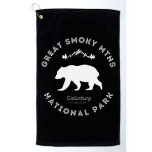 Gatlinburg Tn Bear Retro Great Smoky Mountains National Park Platinum Collection Golf Towel