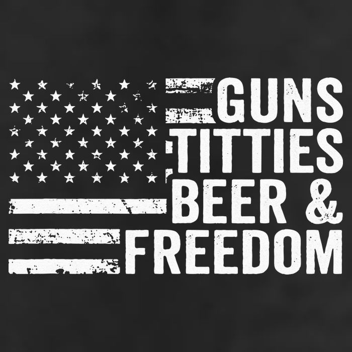 Guns Titties Beer & Freedom Funny Drinking USA Flag Cool Comfort Performance Bucket Hat