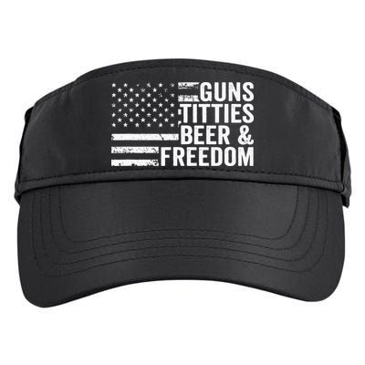 Guns Titties Beer & Freedom Funny Drinking USA Flag Adult Drive Performance Visor