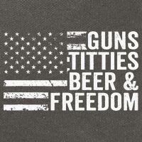 Guns Titties Beer & Freedom Funny Drinking USA Flag Cotton Canvas Backpack