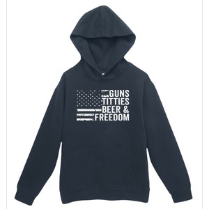 Guns Titties Beer & Freedom Funny Drinking USA Flag Urban Pullover Hoodie