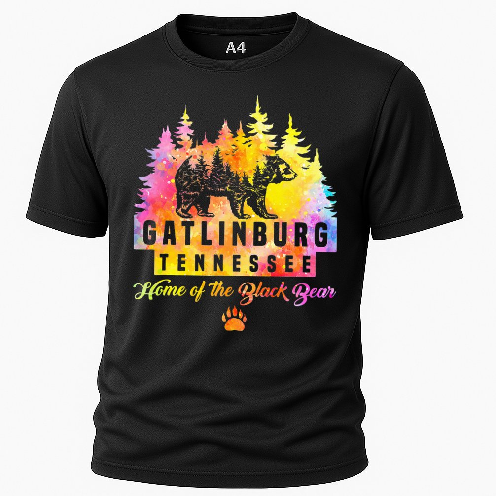 Gatlinburg Tennessee Bear Great Smoky Mountains Tie Dye Cooling Performance Crew T-Shirt