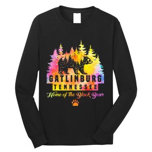 Gatlinburg Tennessee Bear Great Smoky Mountains Tie Dye Long Sleeve Shirt