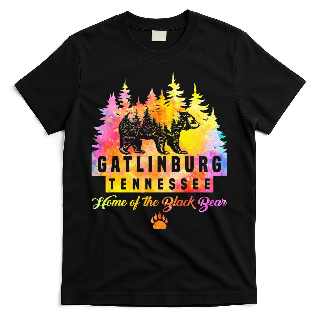 Gatlinburg Tennessee Bear Great Smoky Mountains Tie Dye T-Shirt