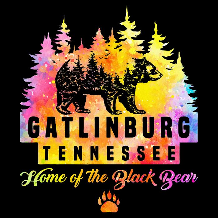 Gatlinburg Tennessee Bear Great Smoky Mountains Tie Dye Bucket Hat
