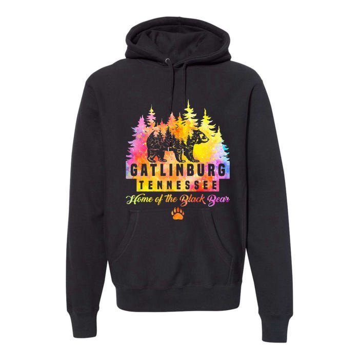 Gatlinburg Tennessee Bear Great Smoky Mountains Tie Dye Premium Hoodie