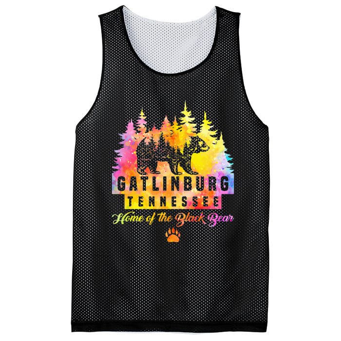 Gatlinburg Tennessee Bear Great Smoky Mountains Tie Dye Mesh Reversible Basketball Jersey Tank