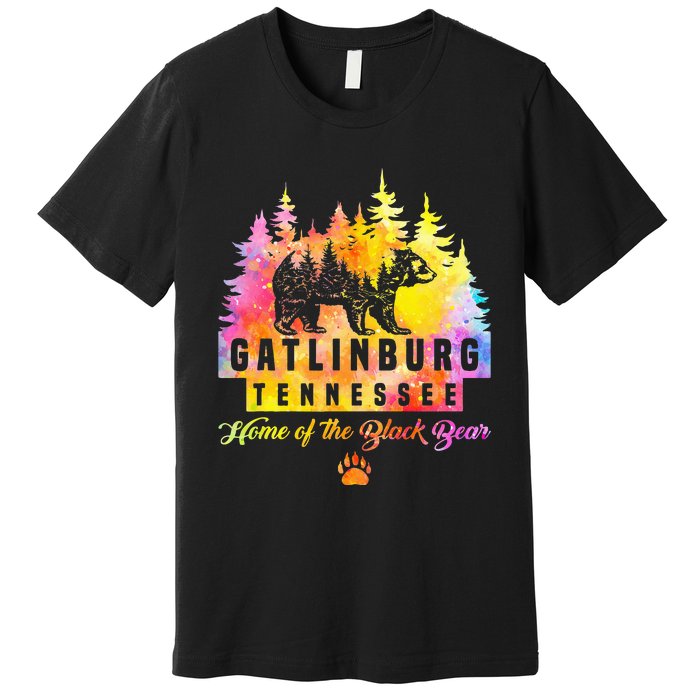 Gatlinburg Tennessee Bear Great Smoky Mountains Tie Dye Premium T-Shirt