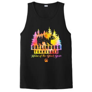 Gatlinburg Tennessee Bear Great Smoky Mountains Tie Dye PosiCharge Competitor Tank