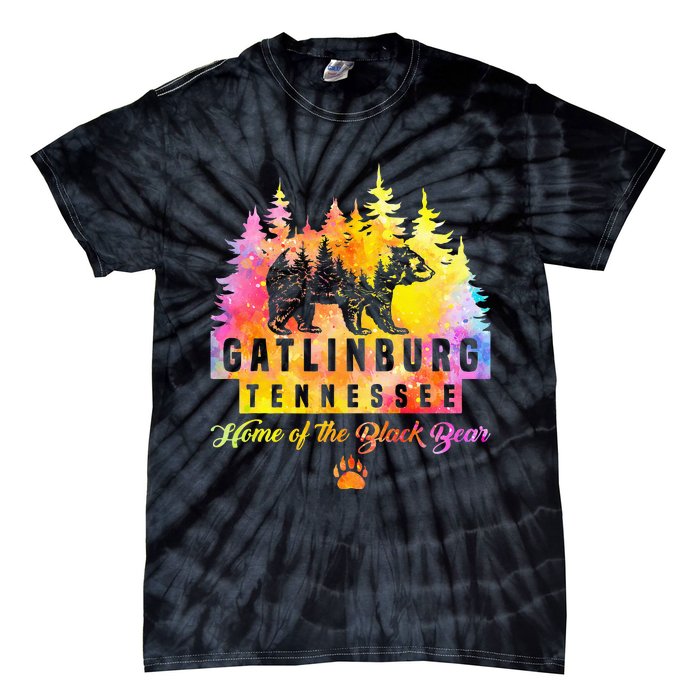 Gatlinburg Tennessee Bear Great Smoky Mountains Tie Dye Tie-Dye T-Shirt