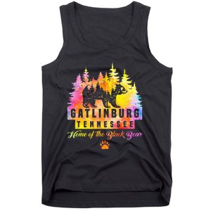 Gatlinburg Tennessee Bear Great Smoky Mountains Tie Dye Tank Top