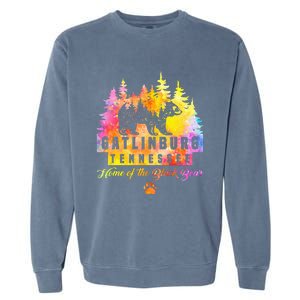 Gatlinburg Tennessee Bear Great Smoky Mountains Tie Dye Garment-Dyed Sweatshirt