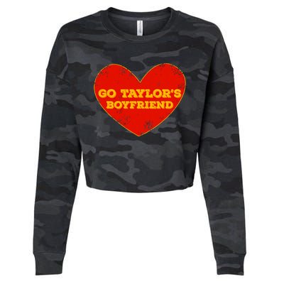 Go Taylor’S Boyfriend Red Heart Funny Here For Taylor Thing Cropped Pullover Crew