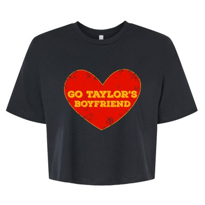 Go Taylor’S Boyfriend Red Heart Funny Here For Taylor Thing Bella+Canvas Jersey Crop Tee