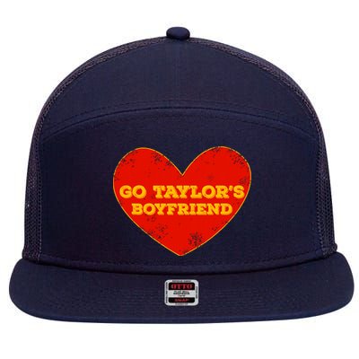 Go Taylor’S Boyfriend Red Heart Funny Here For Taylor Thing 7 Panel Mesh Trucker Snapback Hat