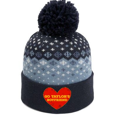 Go Taylor’S Boyfriend Red Heart Funny Here For Taylor Thing The Baniff Cuffed Pom Beanie