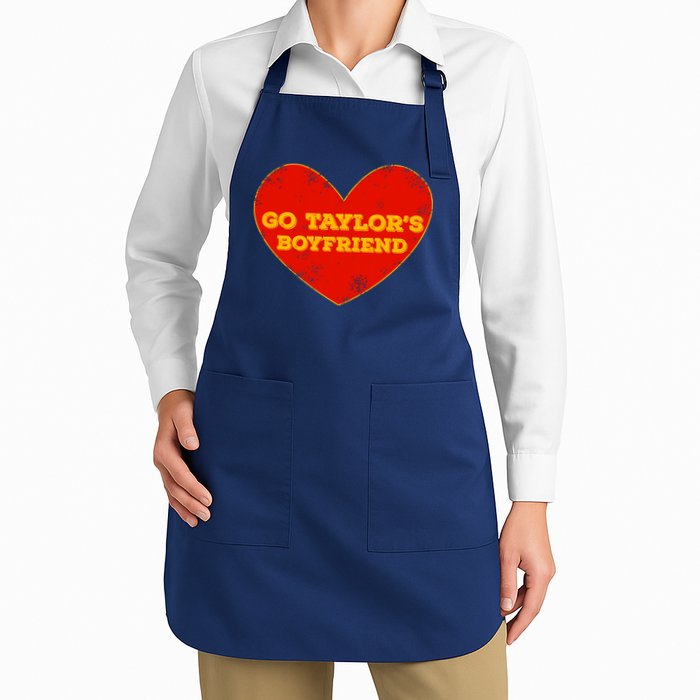 Go Taylor’S Boyfriend Red Heart Funny Here For Taylor Thing Full-Length Apron With Pockets