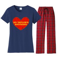 Go Taylor’S Boyfriend Red Heart Funny Here For Taylor Thing Women's Flannel Pajama Set